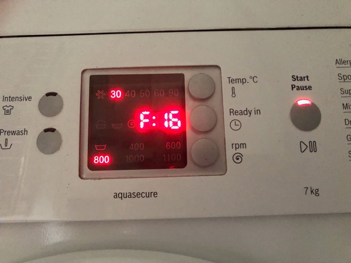 Bosch Washing Machine Error F:16 Repair in Armidale